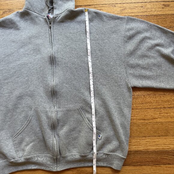 Vintage Russell Athletic Zip Up Hoodie Gray Pullover Size XL Baggy - Picture 6 of 7
